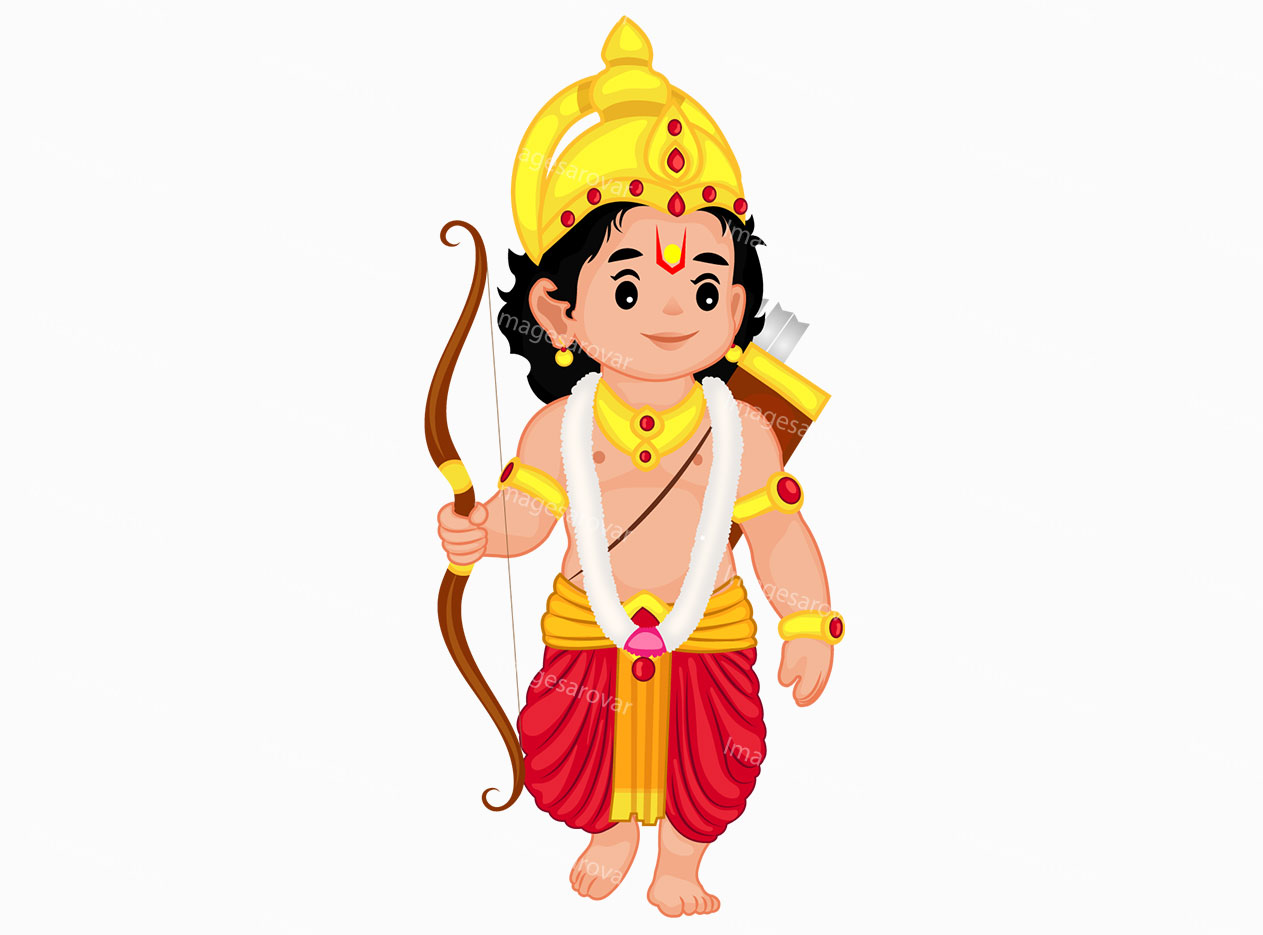 Cartoon Character Illustration Of Lord Rama Png Vector