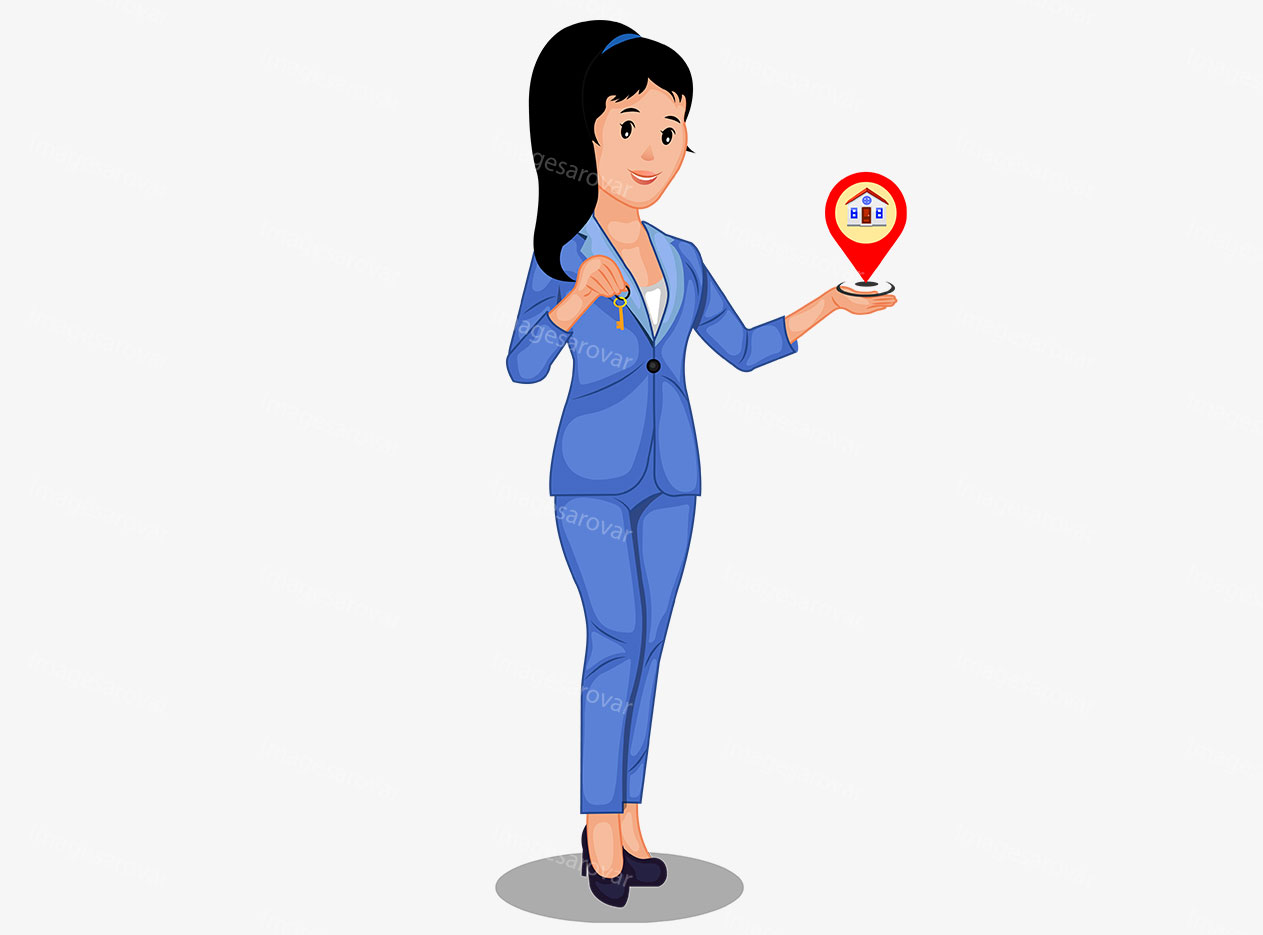 Cartoon Character Of Female Real Estate Agent Vector Illustration