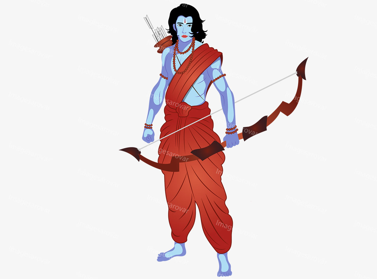 Warrior Lord Rama Character Vector Illustration