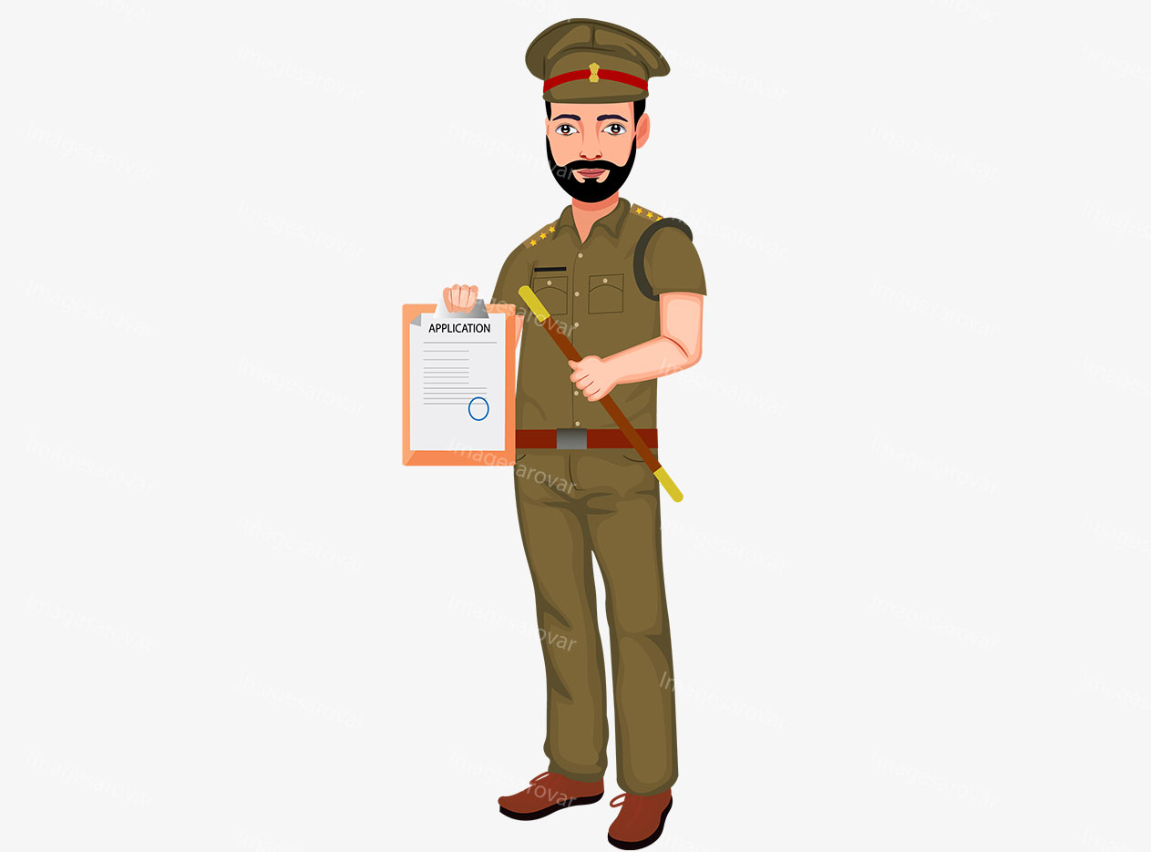 indian police character vector illustration
