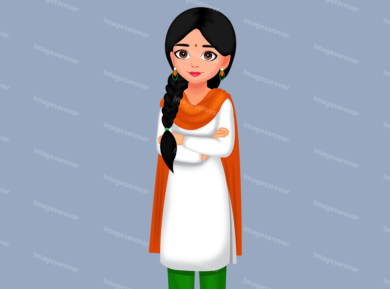indian independence day cartoon character vector illustration