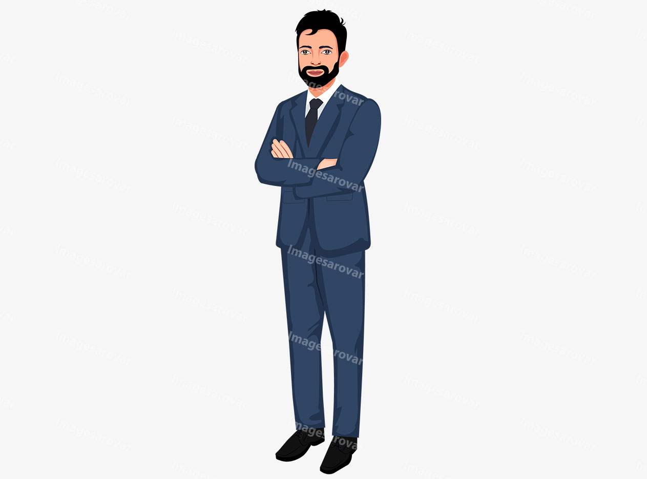 indian businessman standing character png vector illustration