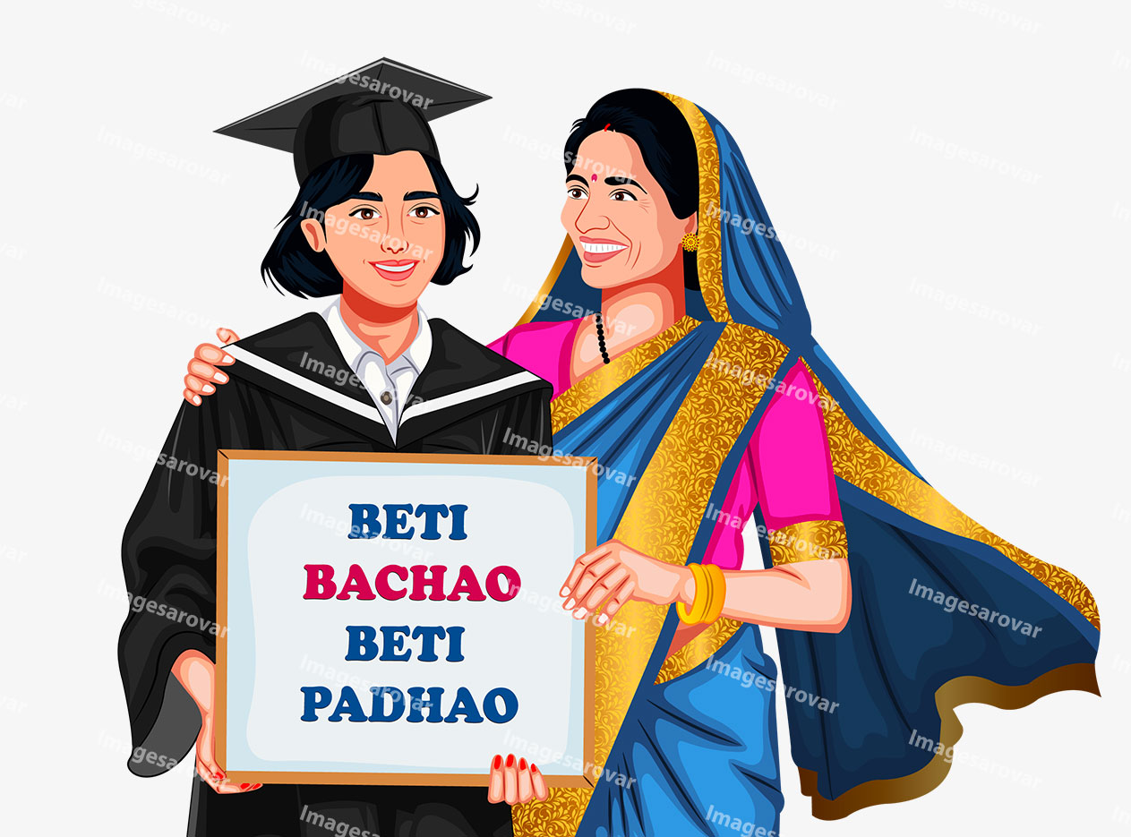 beti bachao beti padhao png vector illustration